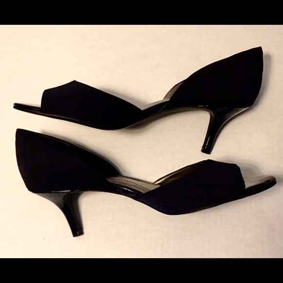 Bandolino Navy Fabric Open Toe Heel - Picture 3 of 5